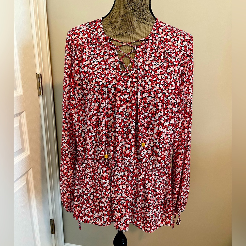 Michael Kors Floral Peplum Blouse